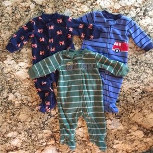Lot / bundle Carter’s Footed Sleep n’ Play sz 3 mo